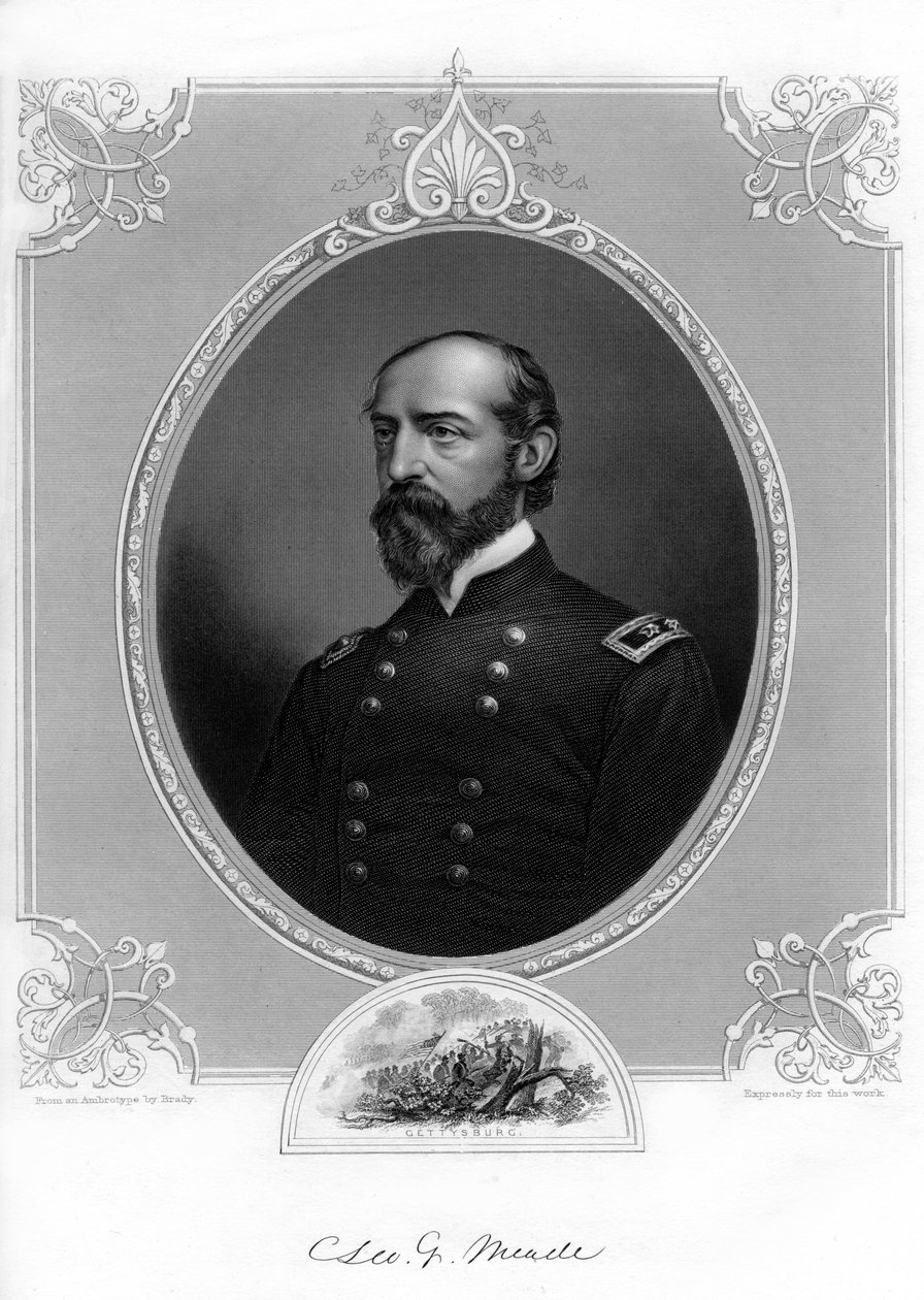 Generał George Meade, oficer armii amerykańskiej i inżynier budownictwa lądowego, 1862-1867. autorstwa Brady