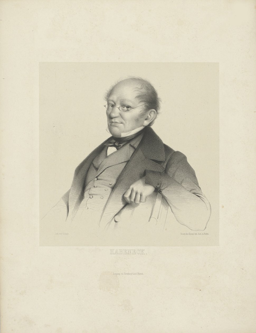 Portret kompozytora François Antoine Habeneck 1781-1849, c. 1840. autorstwa Breitkopf and Härtel