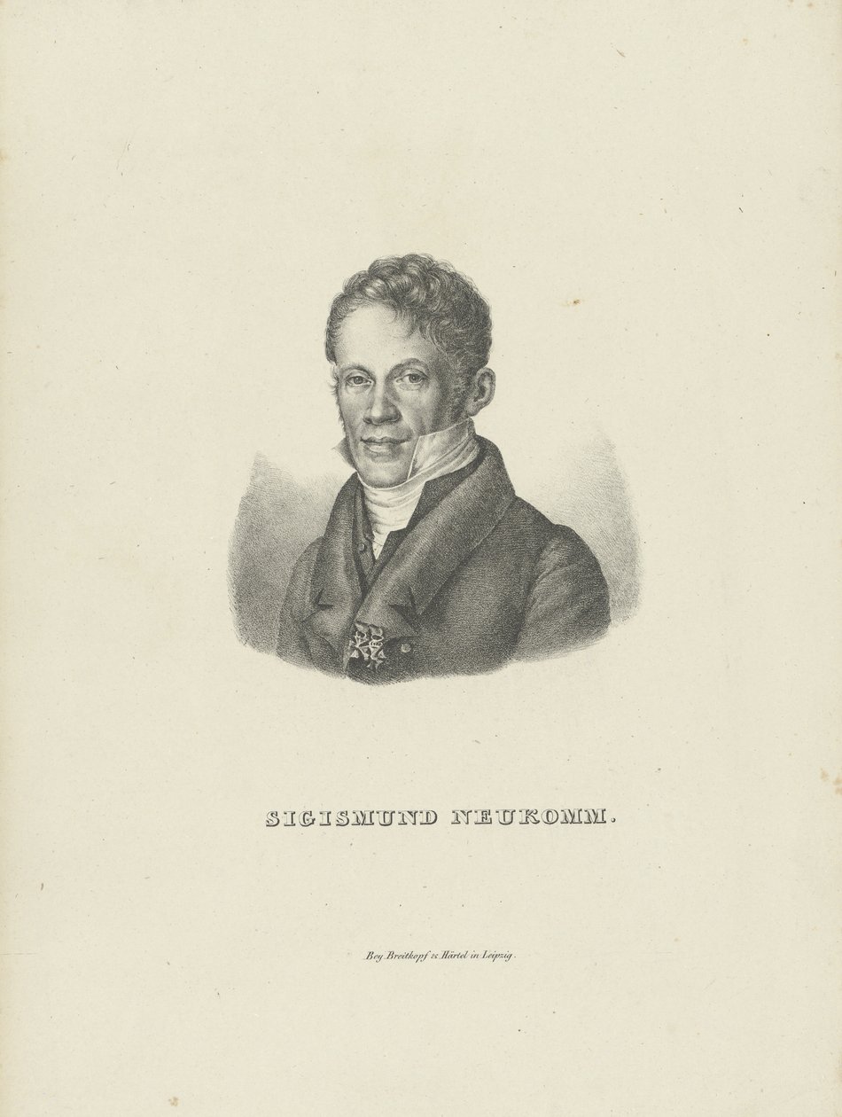 Portret pianisty i kompozytora Zygmunta von Neukomma 1778-1858, ok. 1930 r. 1830 autorstwa Breitkopf and Härtel