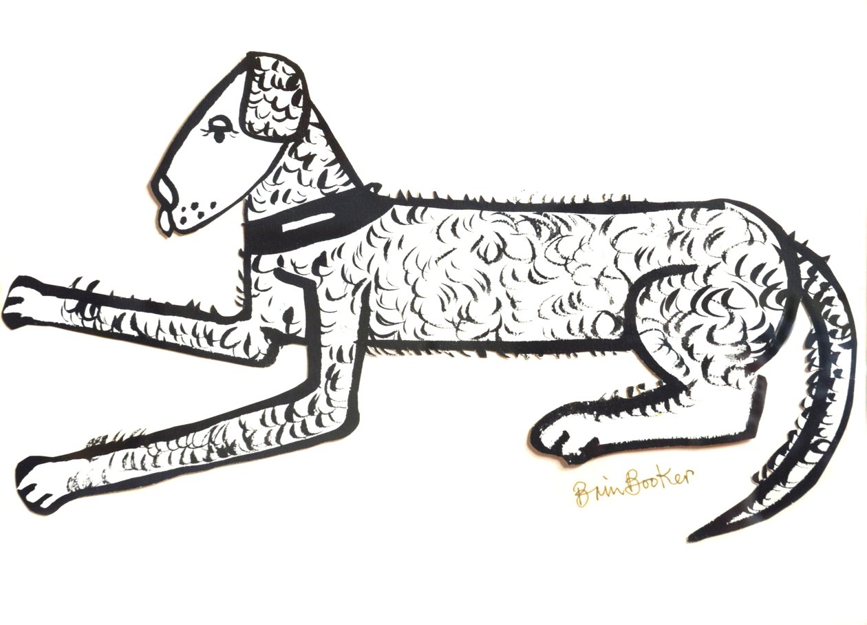 Hound Dog (pędzel i tusz na papierze) autorstwa Brenda Brin Booker