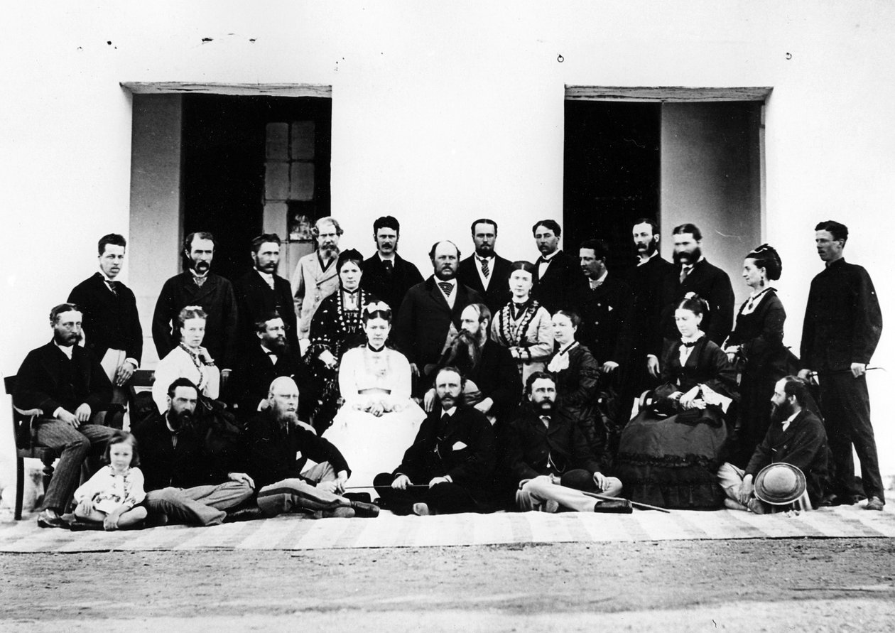 Grupa w Nixons Oodeypore, c.1871 autorstwa British Photographer