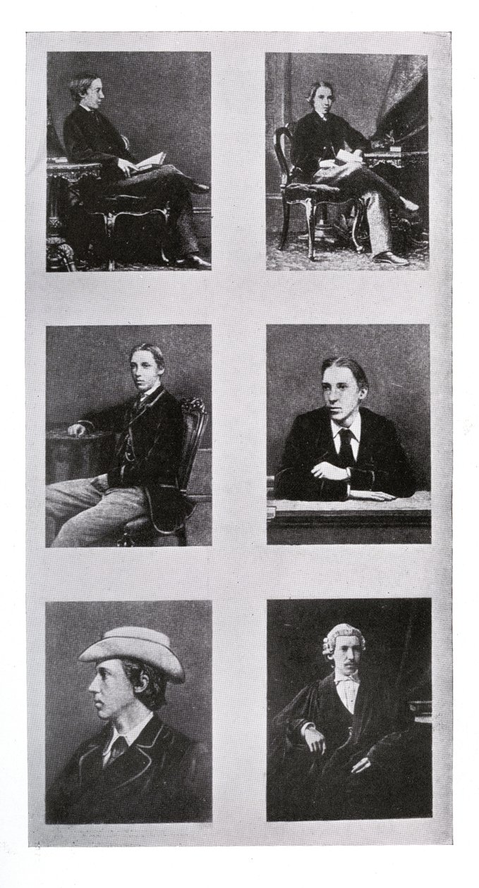 Seria fotografii Roberta Louisa Stevensona jako nastolatka, młodzieńca i adwokata autorstwa British Photographer