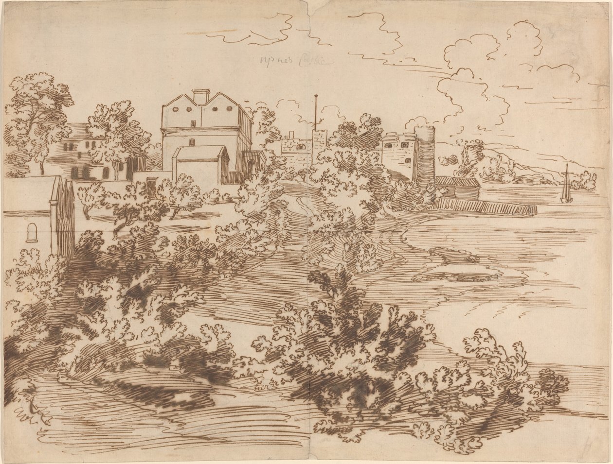 Zamek Upnor autorstwa British 18th Century