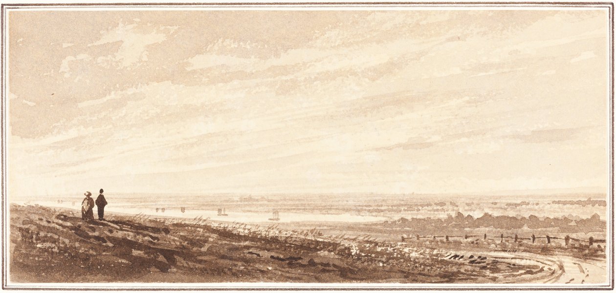 Figury z widokiem na zatokę w pobliżu ujścia Paye, Lincolnshire autorstwa British 19th Century