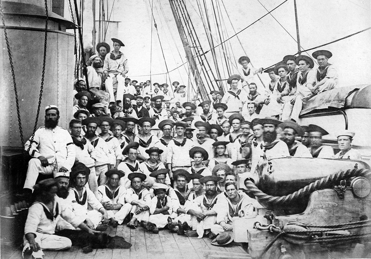 Firma na pokładzie HMS Eclipse, ok.1888 autorstwa British Photographer