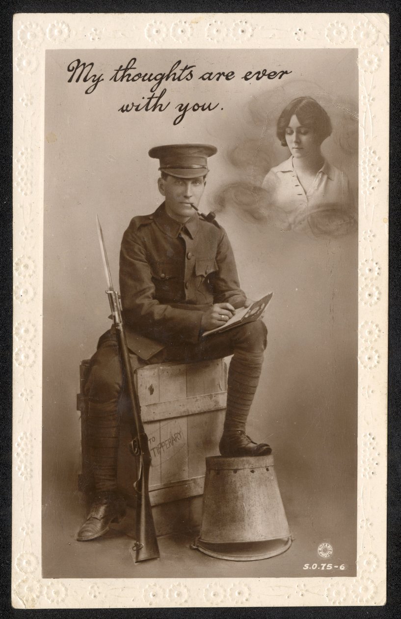 Wielka Brytania: Sentymentalna pocztówka wyprodukowana przez Cairo Postcard Trust, Kair, Egipt, podczas I wojny światowej autorstwa British Photographer