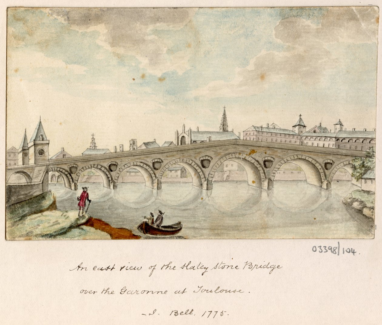 Cykl szkiców, widoków w Wielkiej Brytanii, na kontynencie iw Ameryce 1772-1778 (akwarela) autorstwa British School