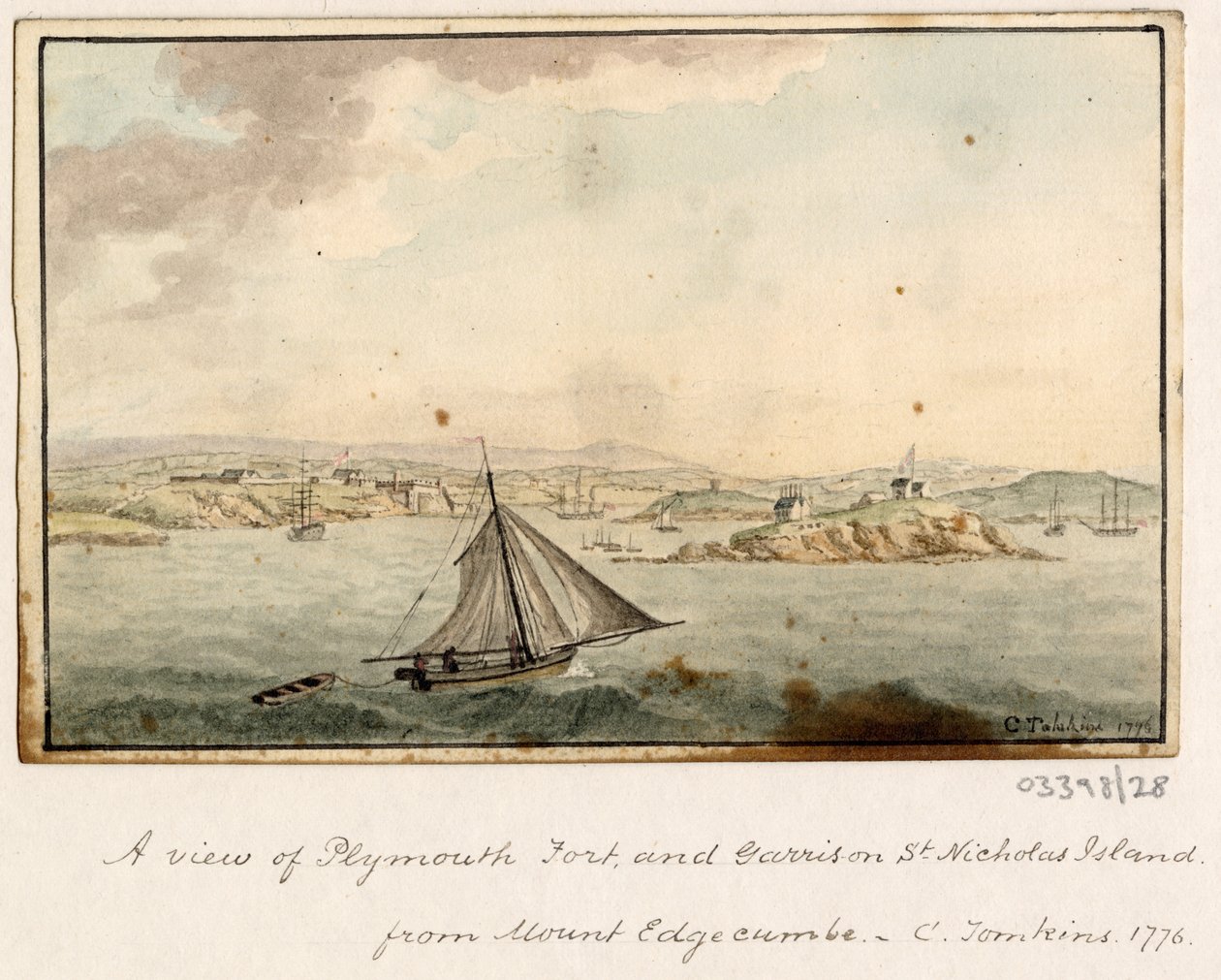 Cykl szkiców, widoków w Wielkiej Brytanii, na kontynencie iw Ameryce 1772-1778 (akwarela) autorstwa British School