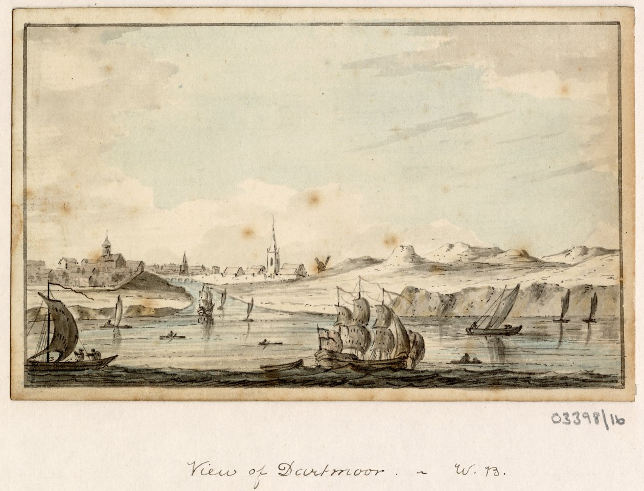 Cykl szkiców, widoków w Wielkiej Brytanii, na kontynencie iw Ameryce 1772-1778 (akwarela) autorstwa British School