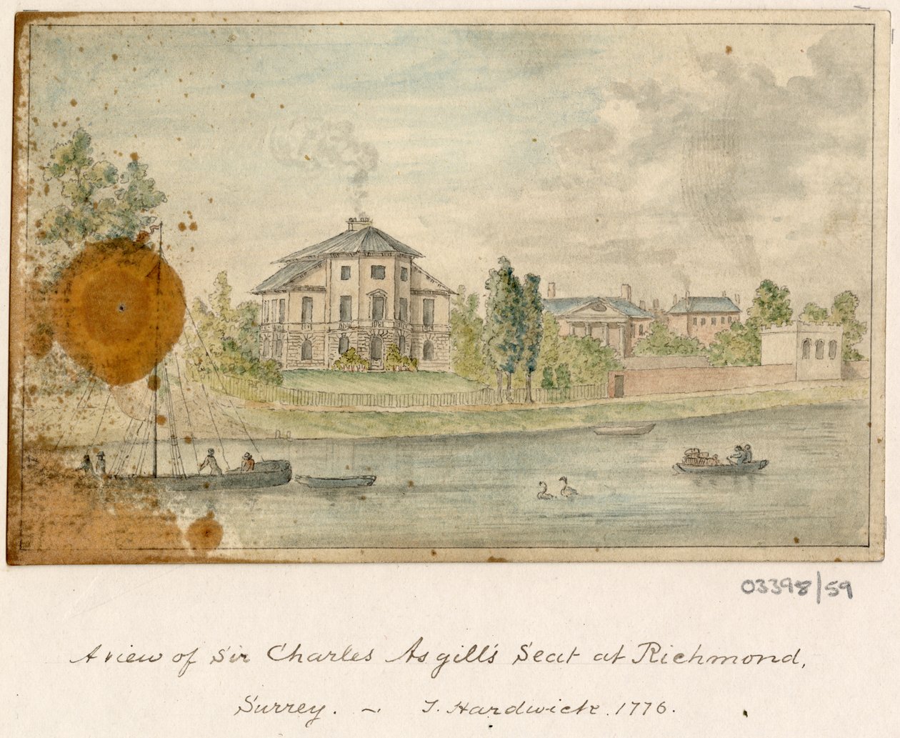 Cykl szkiców, widoków w Wielkiej Brytanii, na kontynencie iw Ameryce 1772-1778 (akwarela) autorstwa British School