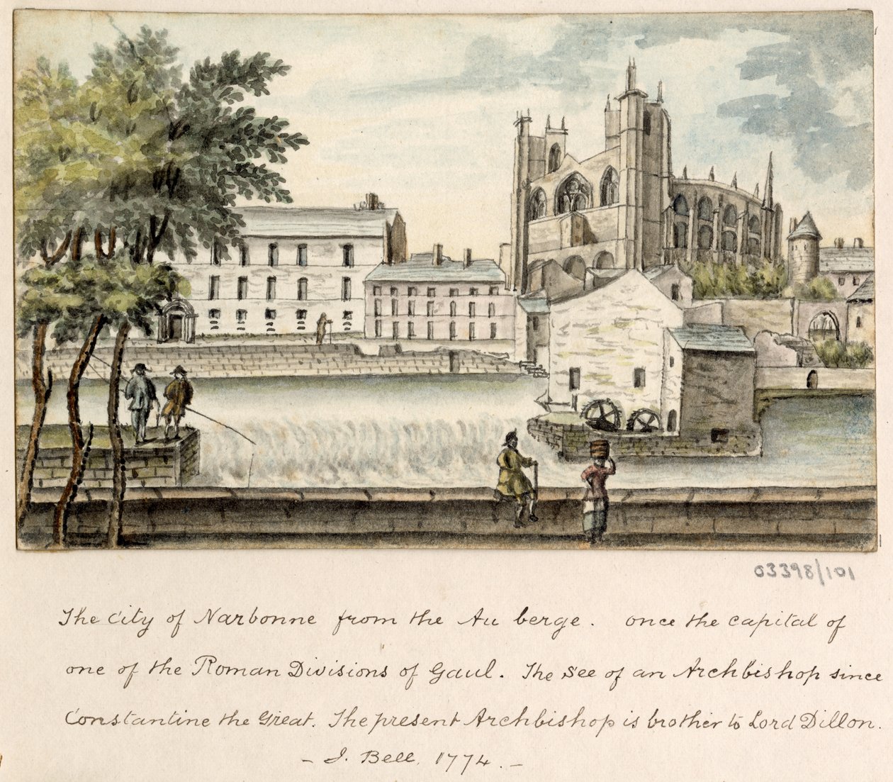 Cykl szkiców, widoków w Wielkiej Brytanii, na kontynencie iw Ameryce 1772-1778 (akwarela) autorstwa British School