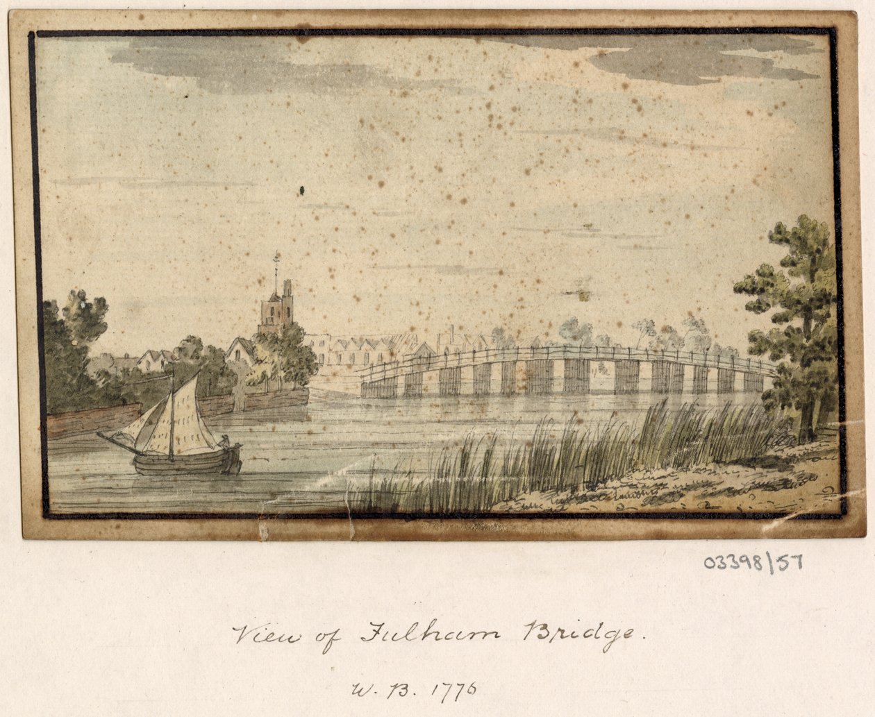 Cykl szkiców, widoków w Wielkiej Brytanii, na kontynencie iw Ameryce 1772-1778 (akwarela) autorstwa British School