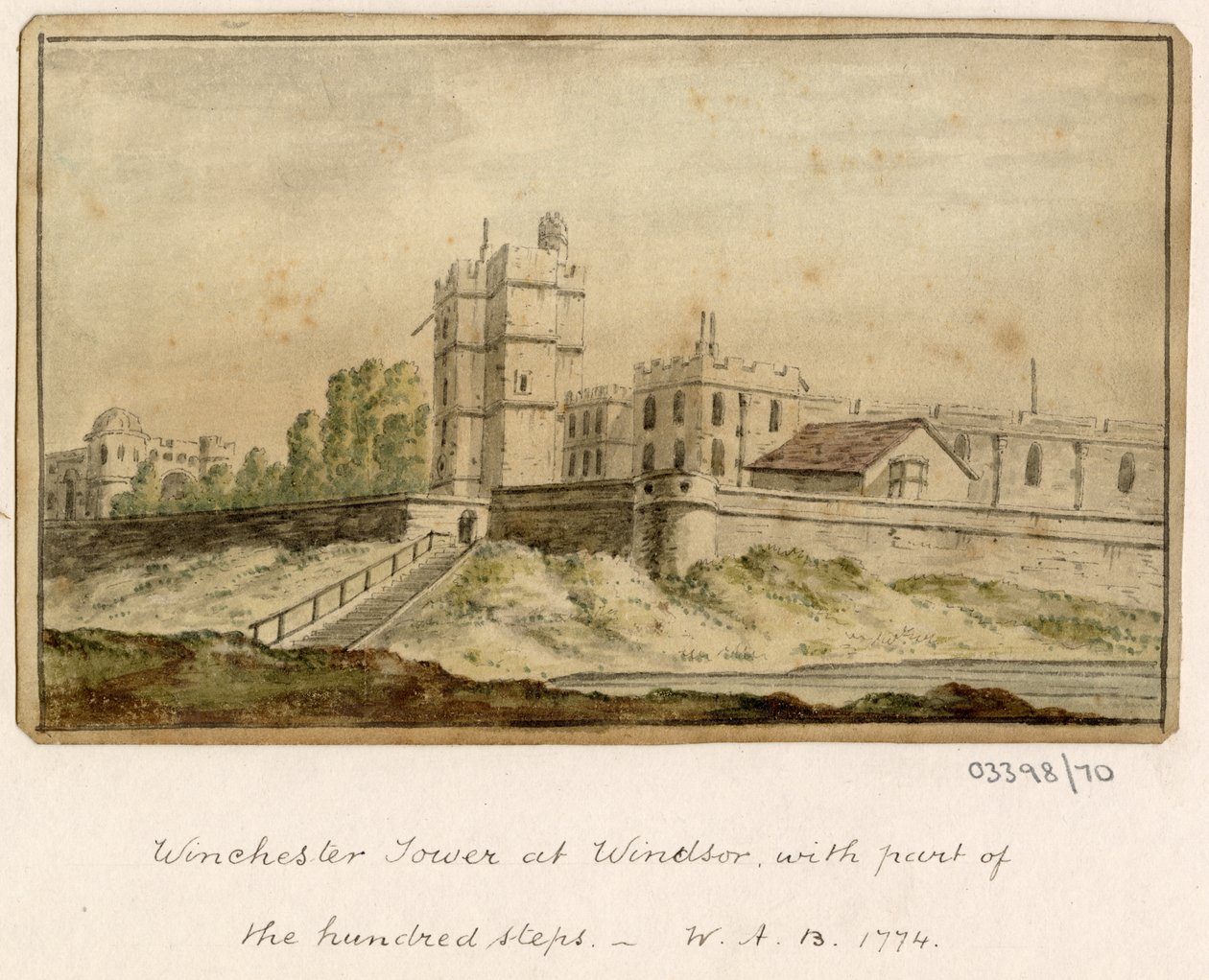Cykl szkiców, widoków w Wielkiej Brytanii, na kontynencie iw Ameryce 1772-1778 (akwarela) autorstwa British School