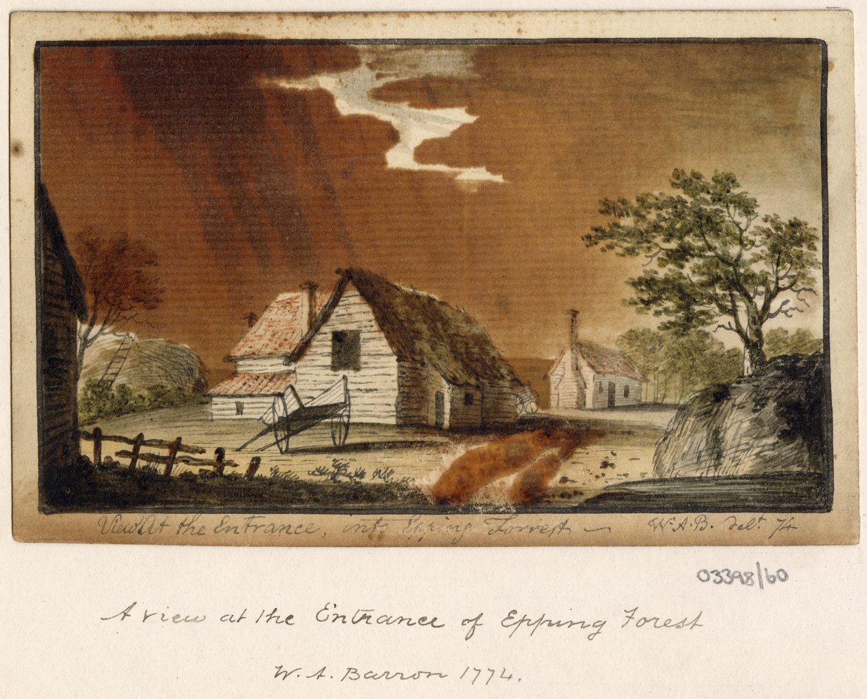 Cykl szkiców, widoków w Wielkiej Brytanii, na kontynencie iw Ameryce 1772-1778 (akwarela) autorstwa British School