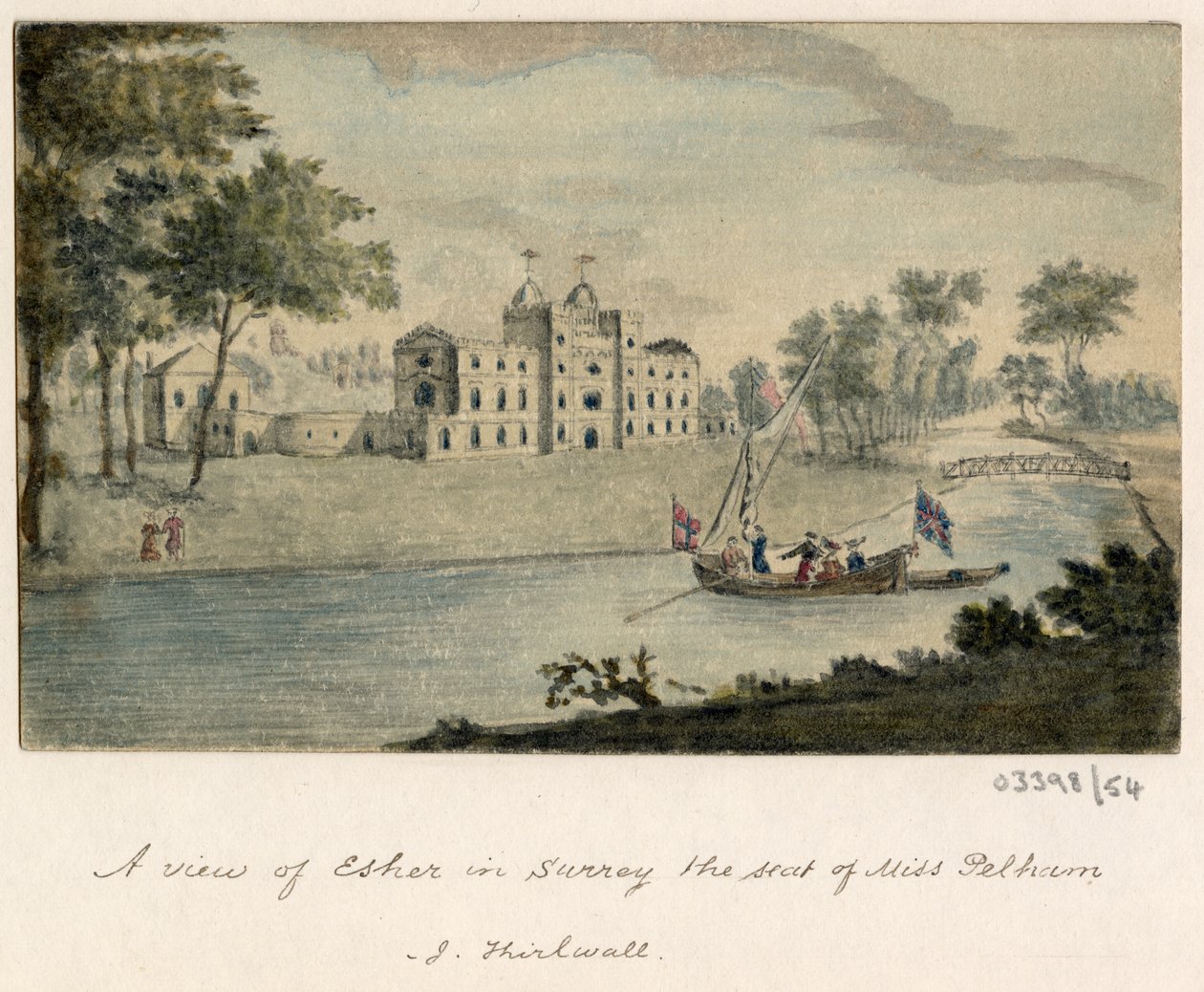 Cykl szkiców, widoków w Wielkiej Brytanii, na kontynencie iw Ameryce 1772-1778 (akwarela) autorstwa British School