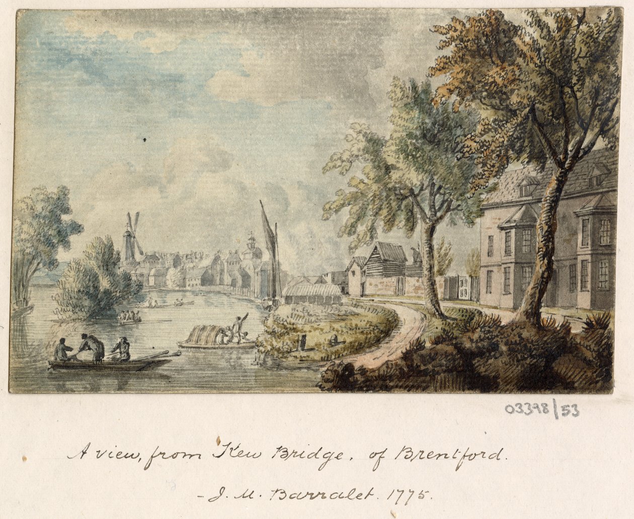 Cykl szkiców, widoków w Wielkiej Brytanii, na kontynencie iw Ameryce 1772-1778 (akwarela) autorstwa British School