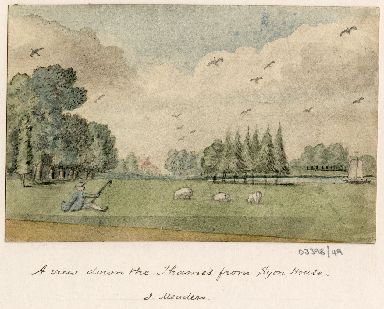Cykl szkiców, widoków w Wielkiej Brytanii, na kontynencie iw Ameryce 1772-1778 (akwarela) autorstwa British School