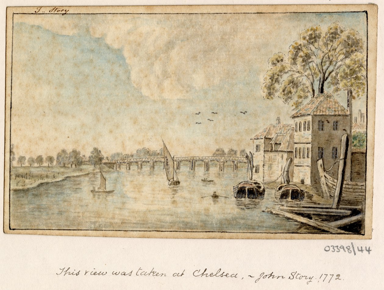 Cykl szkiców, widoków w Wielkiej Brytanii, na kontynencie iw Ameryce 1772-1778 (akwarela) autorstwa British School