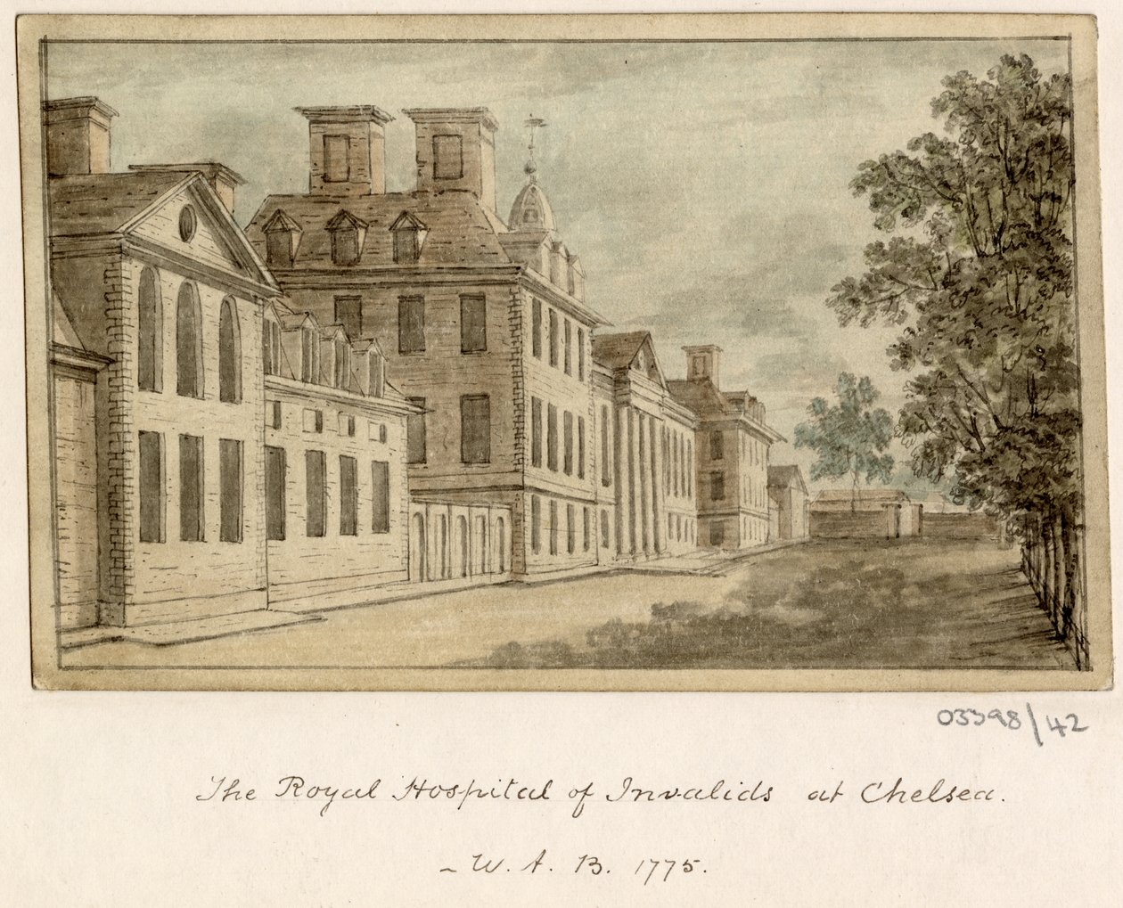 Cykl szkiców, widoków w Wielkiej Brytanii, na kontynencie iw Ameryce 1772-1778 (akwarela) autorstwa British School