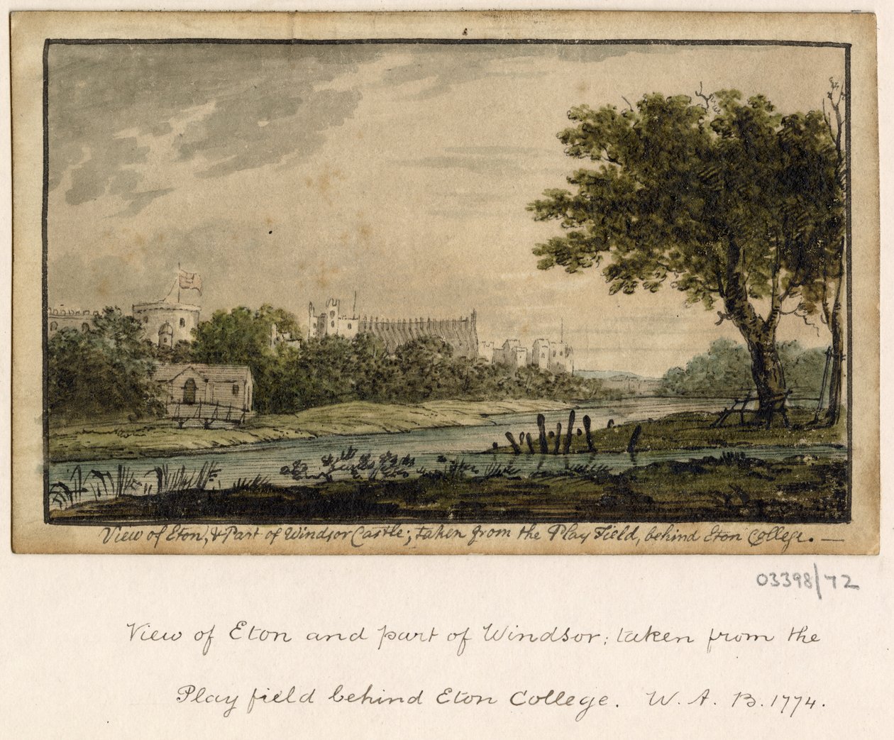 Cykl szkiców, widoków w Wielkiej Brytanii, na kontynencie iw Ameryce 1772-1778 (akwarela) autorstwa British School