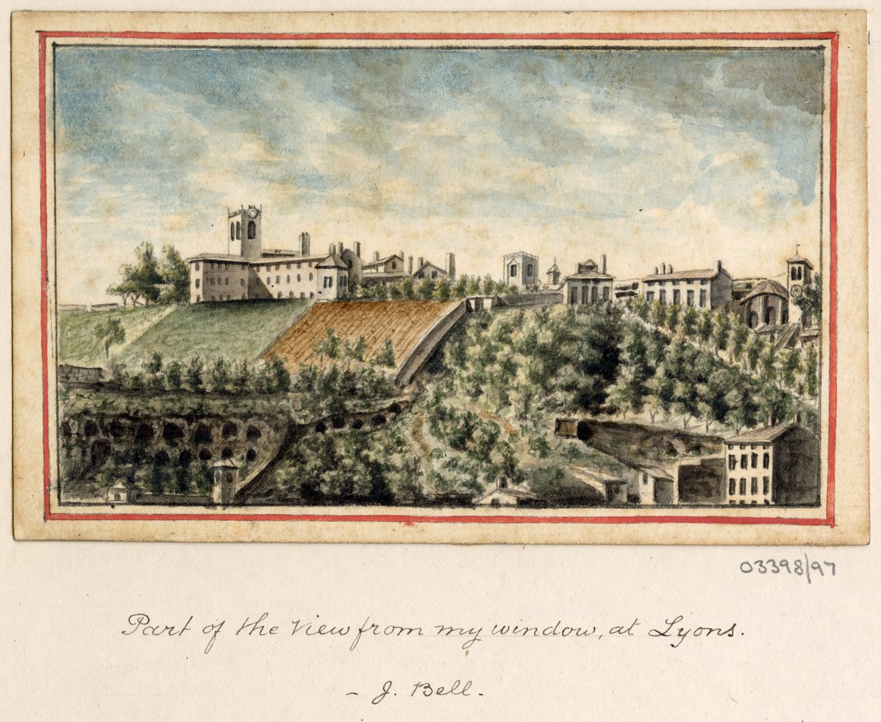 Cykl szkiców, widoków w Wielkiej Brytanii, na kontynencie iw Ameryce 1772-1778 (akwarela) autorstwa British School