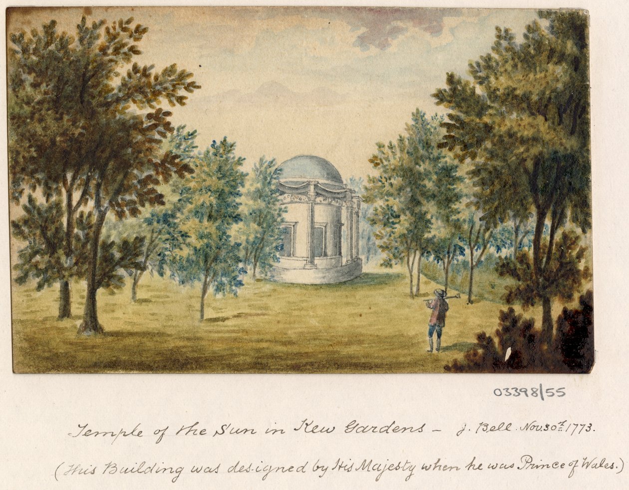 Cykl szkiców, widoków w Wielkiej Brytanii, na kontynencie iw Ameryce 1772-1778 (akwarela) autorstwa British School