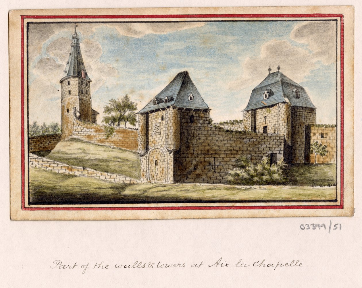 Cykl szkiców, widoków w Wielkiej Brytanii, na kontynencie iw Ameryce 1772-1778 (akwarela) autorstwa British School