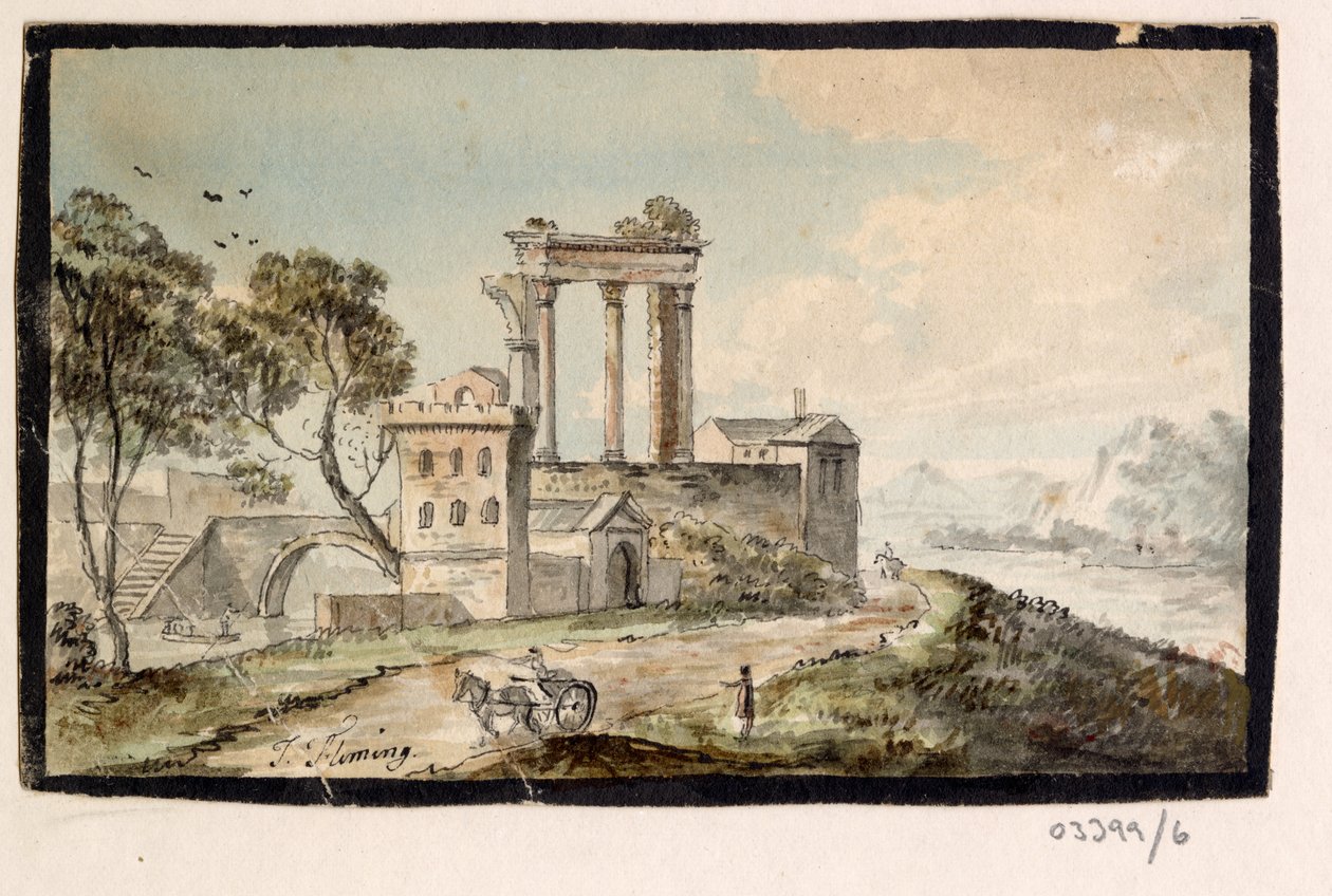 Cykl szkiców, widoków w Wielkiej Brytanii, na kontynencie iw Ameryce 1772-1778 (akwarela) autorstwa British School
