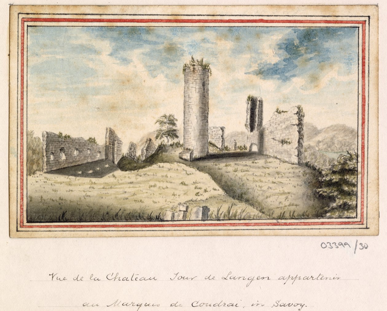 Cykl szkiców, widoków w Wielkiej Brytanii, na kontynencie iw Ameryce 1772-1778 (akwarela) autorstwa British School