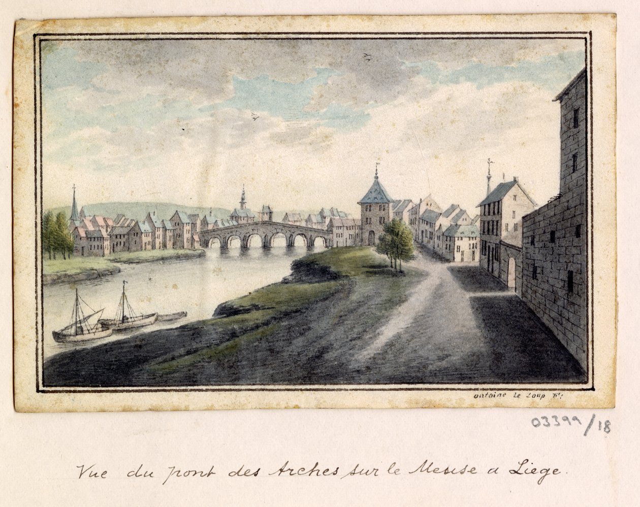 Cykl szkiców, widoków w Wielkiej Brytanii, na kontynencie iw Ameryce 1772-1778 (akwarela) autorstwa British School