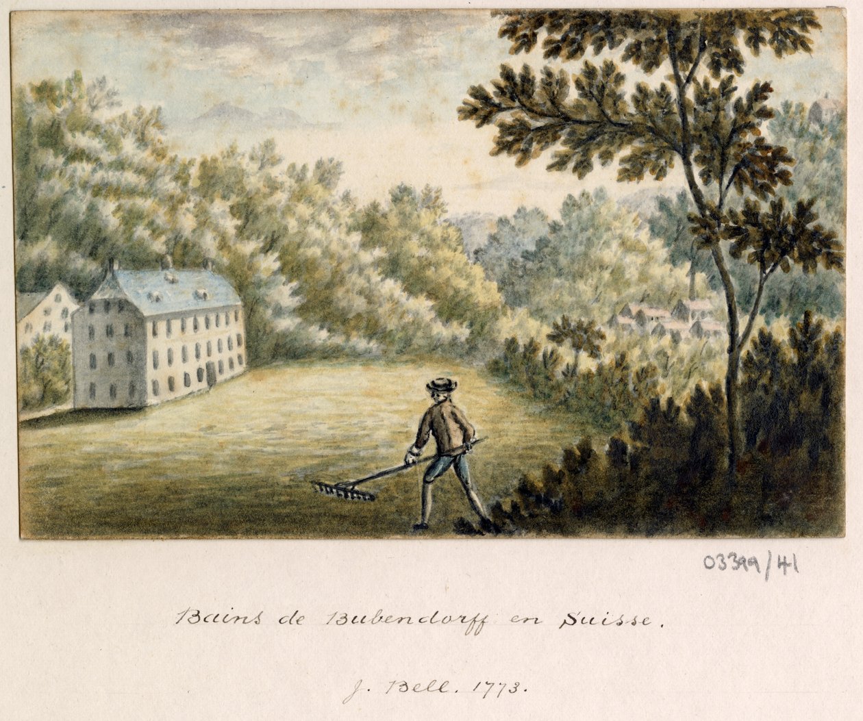 Cykl szkiców, widoków w Wielkiej Brytanii, na kontynencie iw Ameryce 1772-1778 (akwarela) autorstwa British School