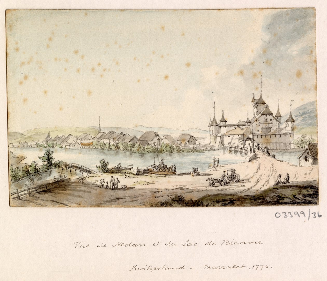 Cykl szkiców, widoków w Wielkiej Brytanii, na kontynencie iw Ameryce 1772-1778 (akwarela) autorstwa British School
