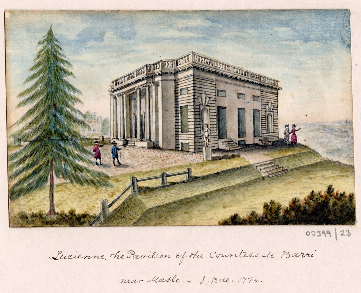 Cykl szkiców, widoków w Wielkiej Brytanii, na kontynencie iw Ameryce 1772-1778 (akwarela) autorstwa British School