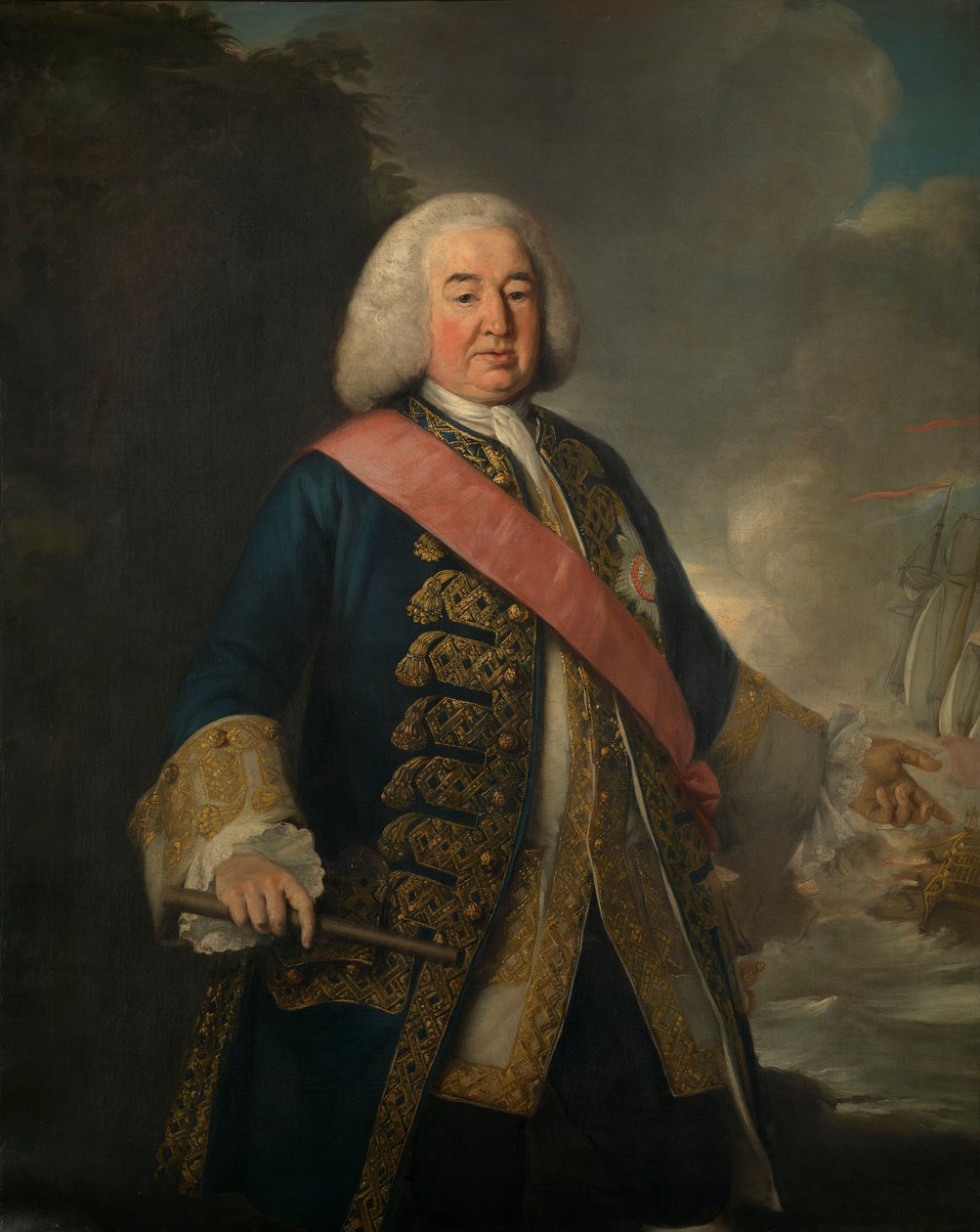 Admirał Sir William Rowley (około 1690-1768) autorstwa British School