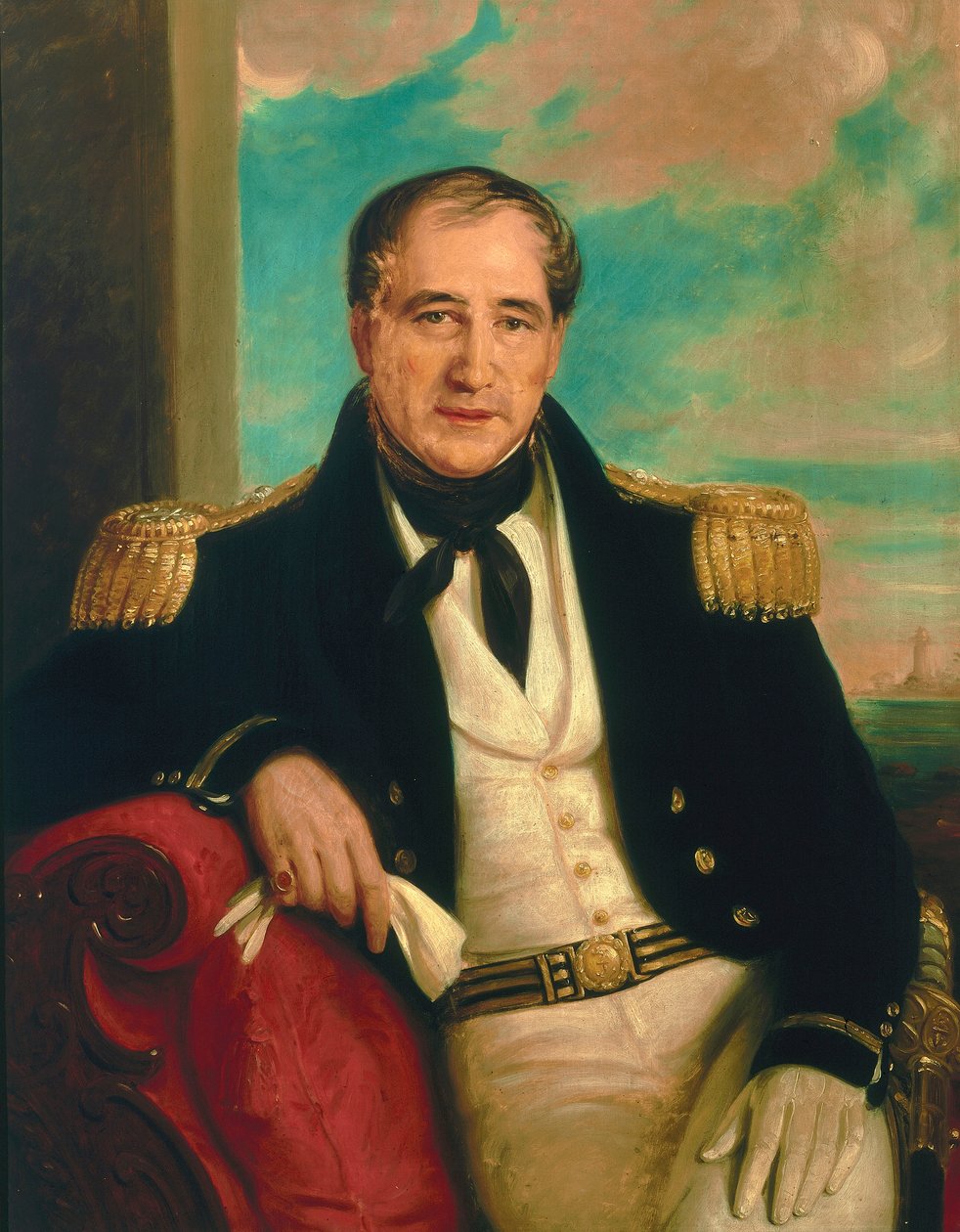 Kapitan John Croft Hawkins (1798-1851) autorstwa British School
