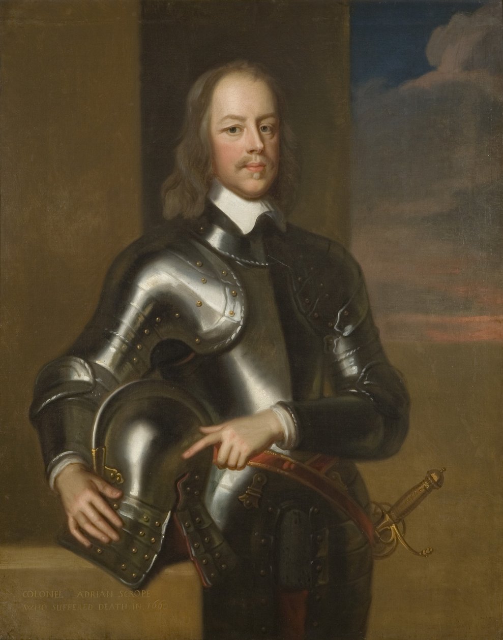 Pułkownik Adrian Scrope, ostatni gubernator Bristolu 1649-55 (olej na płótnie) autorstwa British School