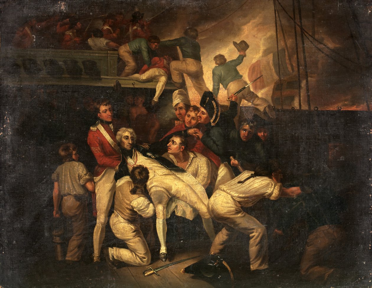 Śmierć Nelsona, c.1820 (olej na płótnie) autorstwa British School