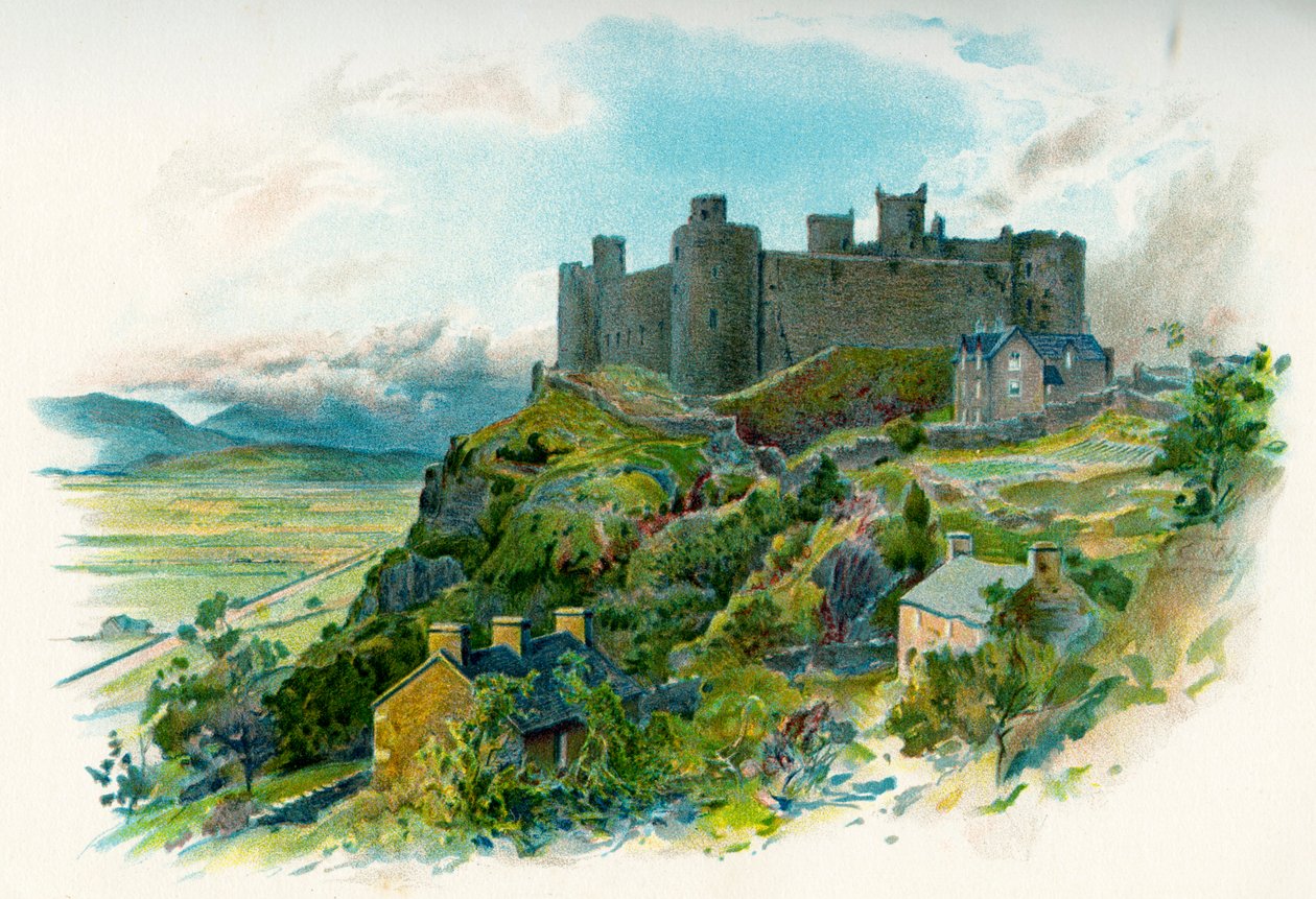 Zamek Harlech w Gwynedd w Północnej Walii autorstwa British School