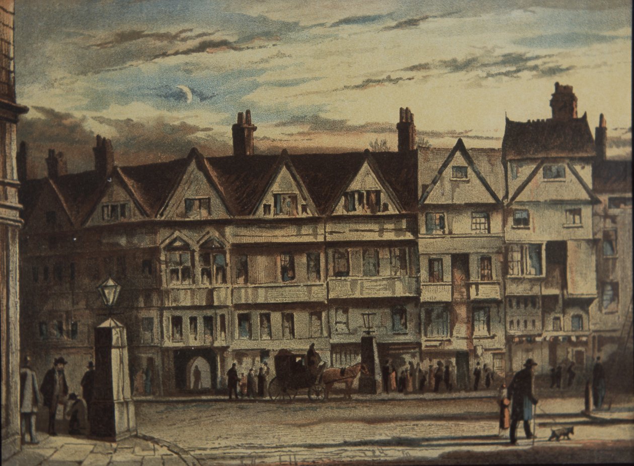 Sztaby Holborn, kupione i odrestaurowane przez Prudential Assurance Co, ok. 1884 (kolor lito) autorstwa British School