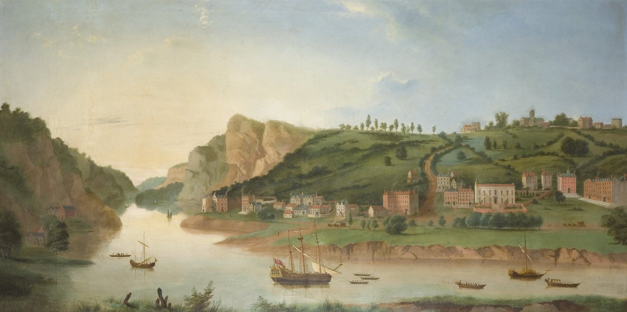 Hotwells, z widokiem na wąwóz Avon, ok. 1730 (olej na płótnie) autorstwa British School