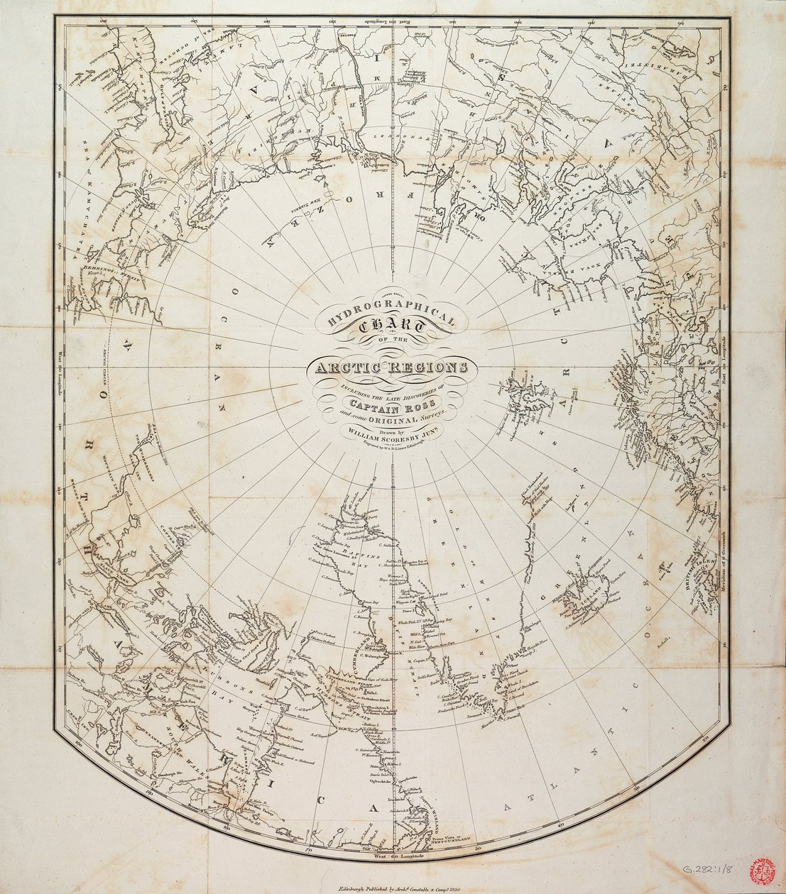 Mapa hydrograficzna regionów arktycznych autorstwa British School