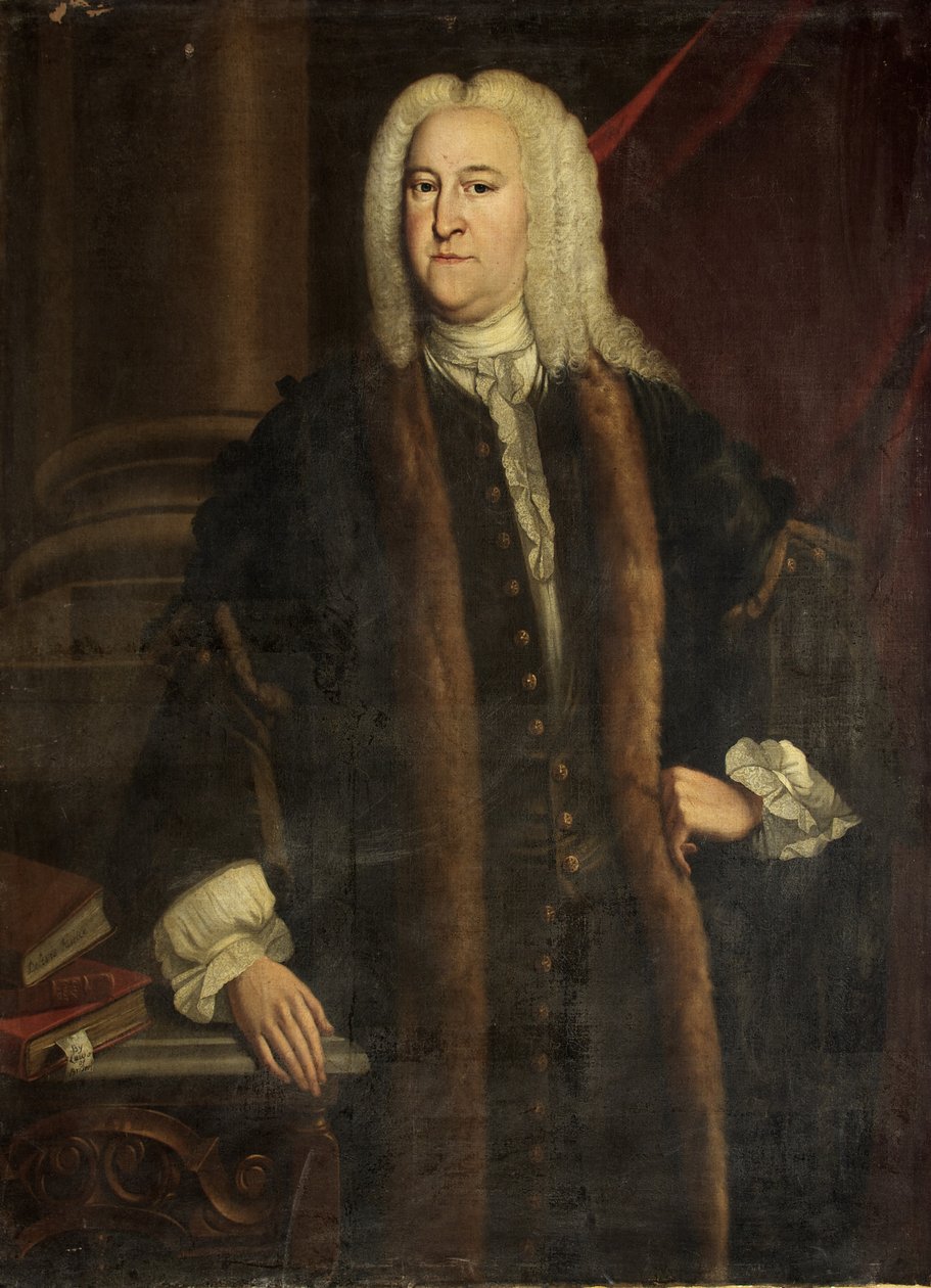 "Sędzia Jefferys" [tzw.], ok. 1730 (olej na płótnie) autorstwa British School