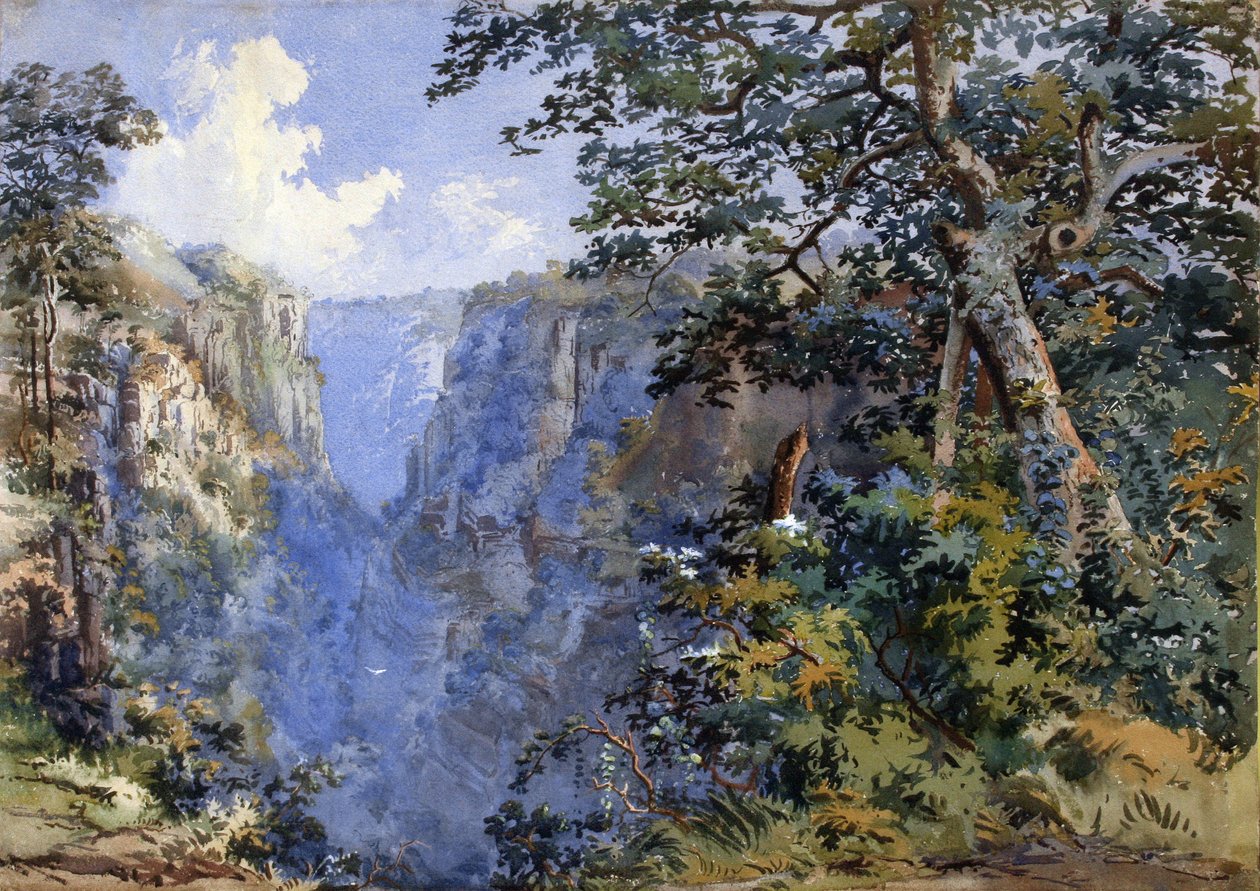 Pachmarhi, Madhya Pradesh (akwarela) autorstwa British School