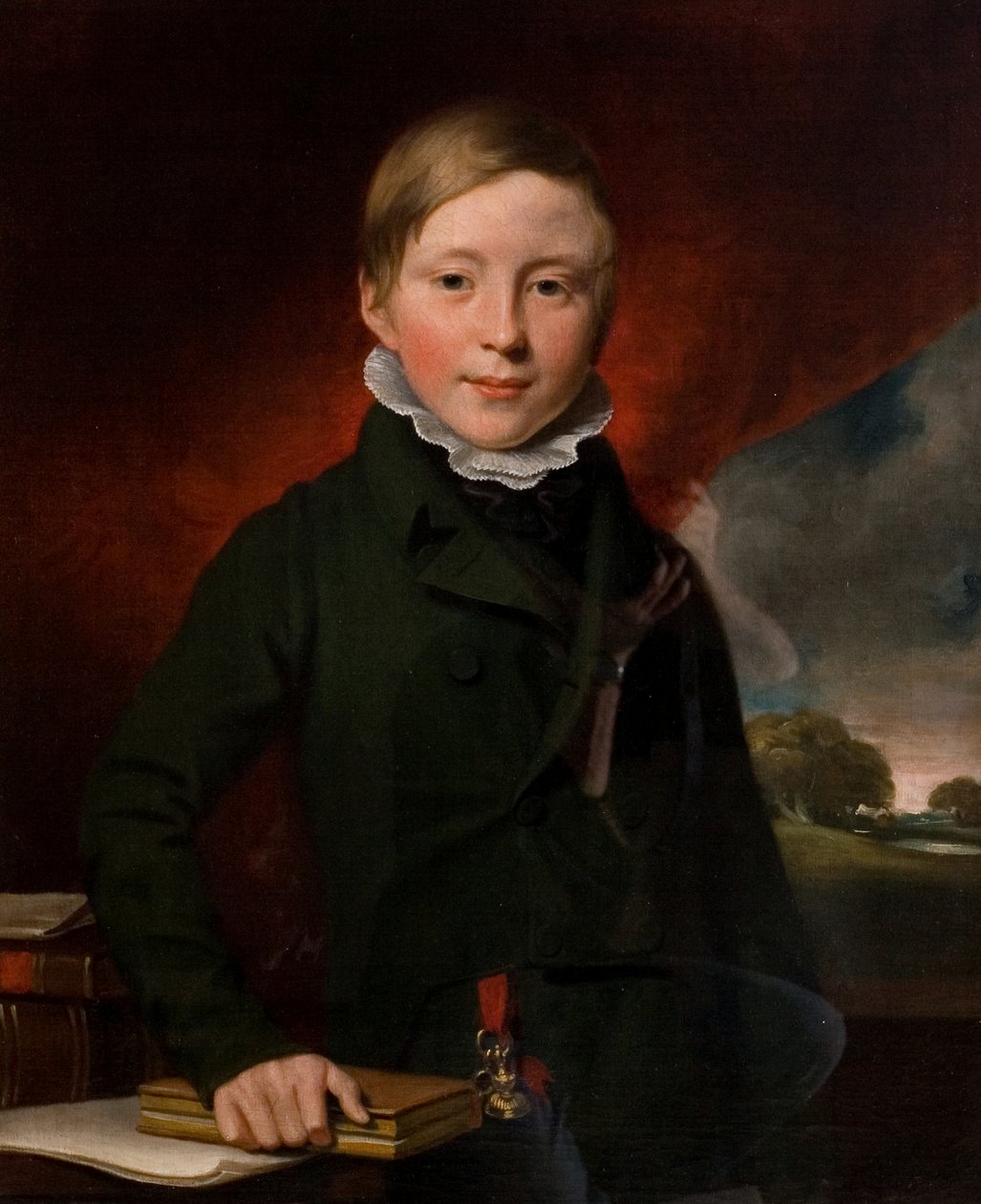 Portret nieznanego chłopca (podobno Oliver Minster), ok. 1825 (olej na płótnie) autorstwa British School