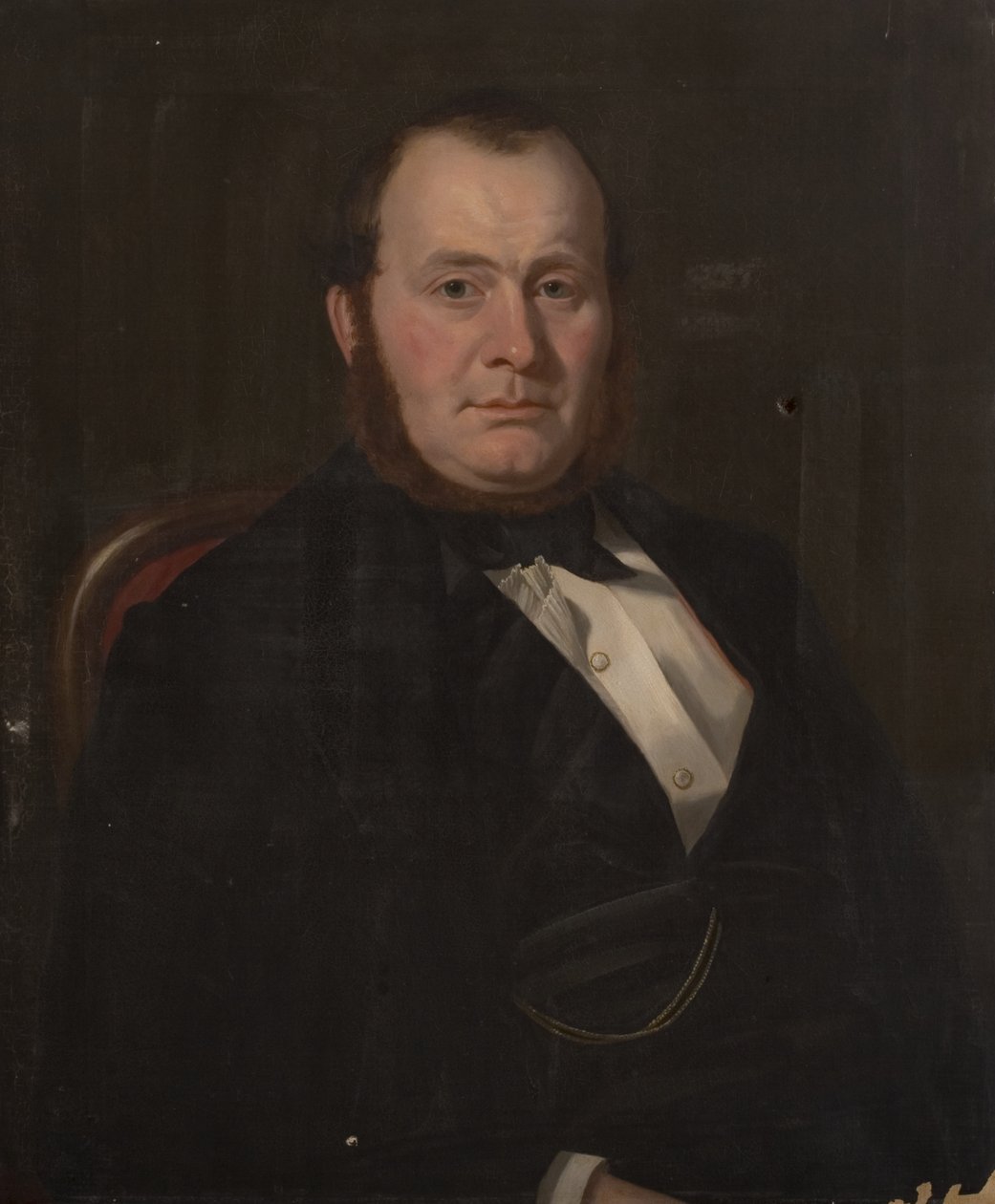 Portret nieznanego mężczyzny, ok. 1840 (olej na płótnie) autorstwa British School