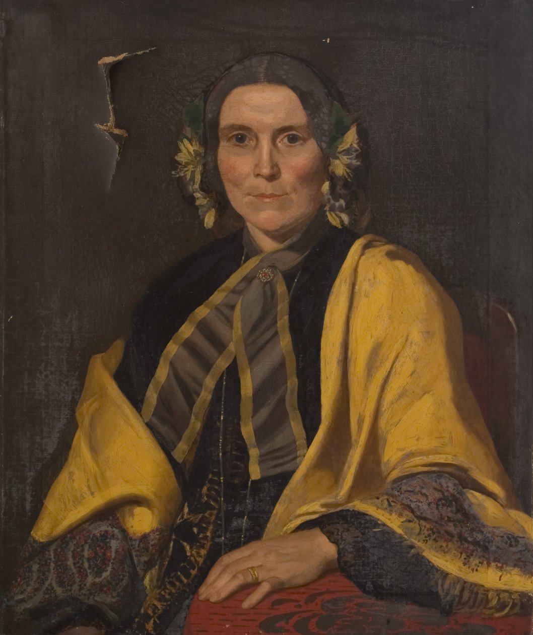 Portret nieznanej kobiety, ok. 1840 (olej na płótnie) autorstwa British School