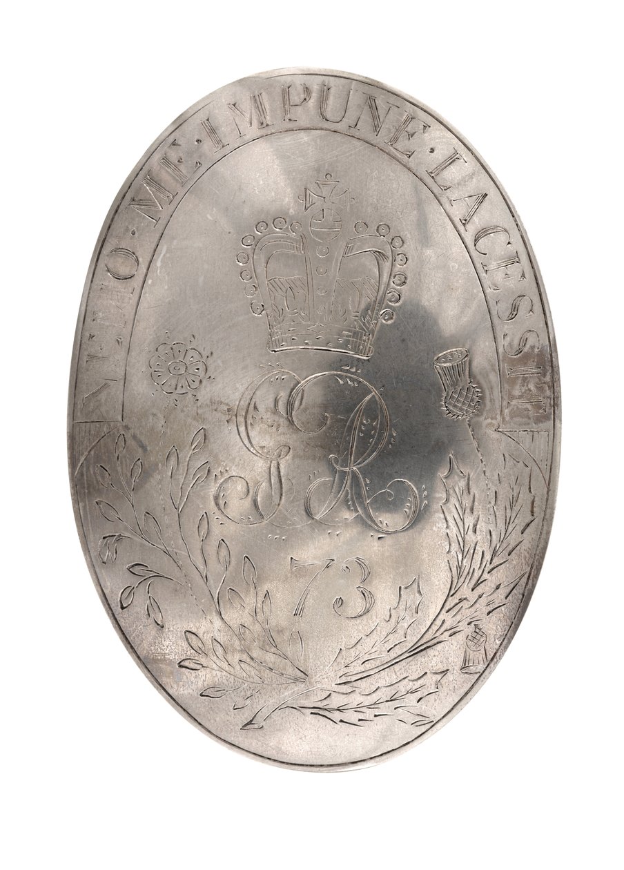 Płyta pasa barkowego, 73. (Highland) Regiment of Foot, c.1788 (płyta pasa barkowego) autorstwa British School
