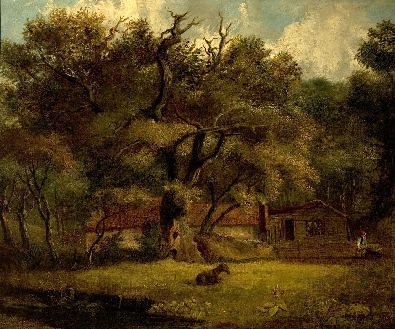 Zagroda (olej na płótnie) autorstwa British School