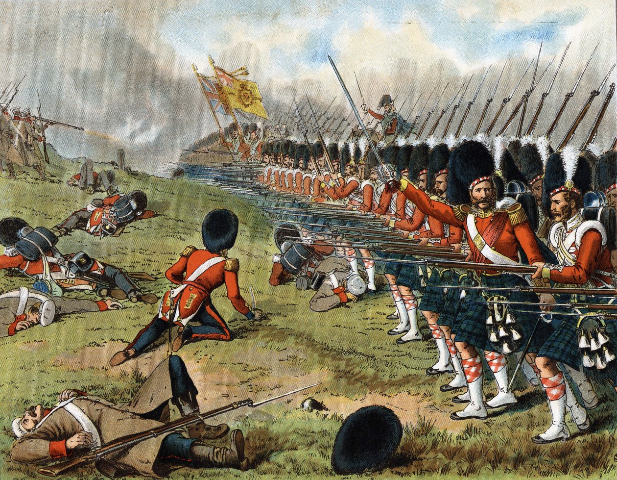 Natarcie 93. Górali Sutherland w bitwie pod Almą 1854 - w „Młodzi ludzie Harpera” autorstwa British School