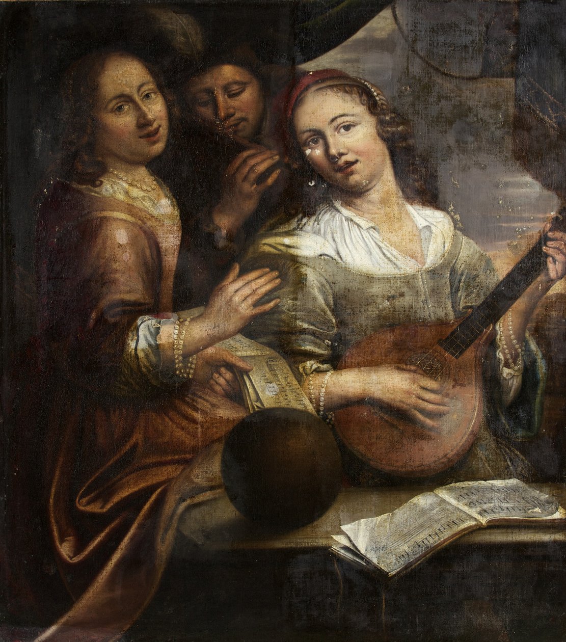 Trzej muzycy, ok. 1700 (olej na płótnie) autorstwa British School